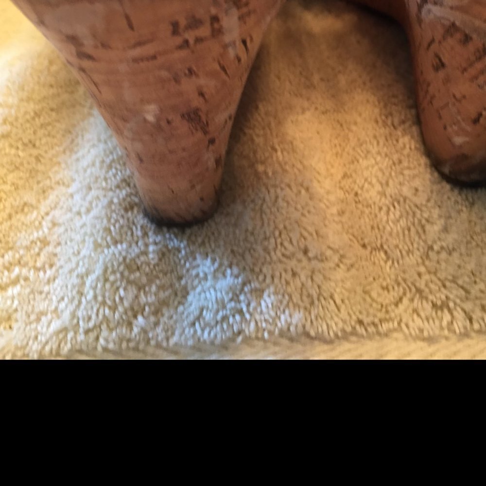 Pink Floral Leather Wedge Heel 7M - Picture 5 of 6